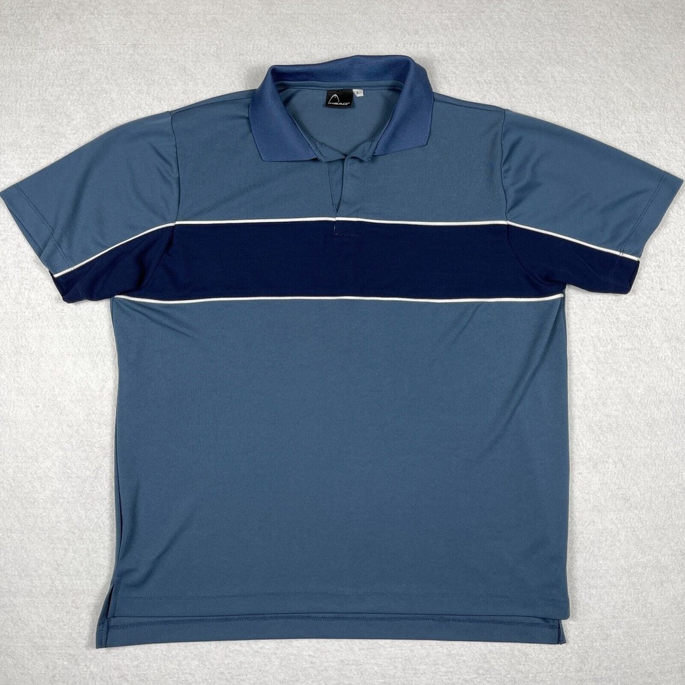 Head Polo Shirt Mens‎ Large Blue Vintage Tennis Golf Squash Pickleball Vacation
